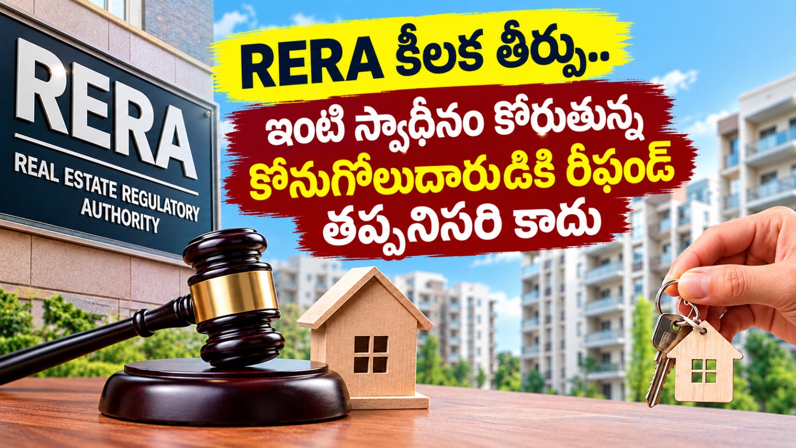 RERA కీలక తీర్పు.. ఇంటి స్వాధీనం కోరుతున్న కొనుగోలుదారుడికి రీఫండ్ తప్పనిసరి కాదు