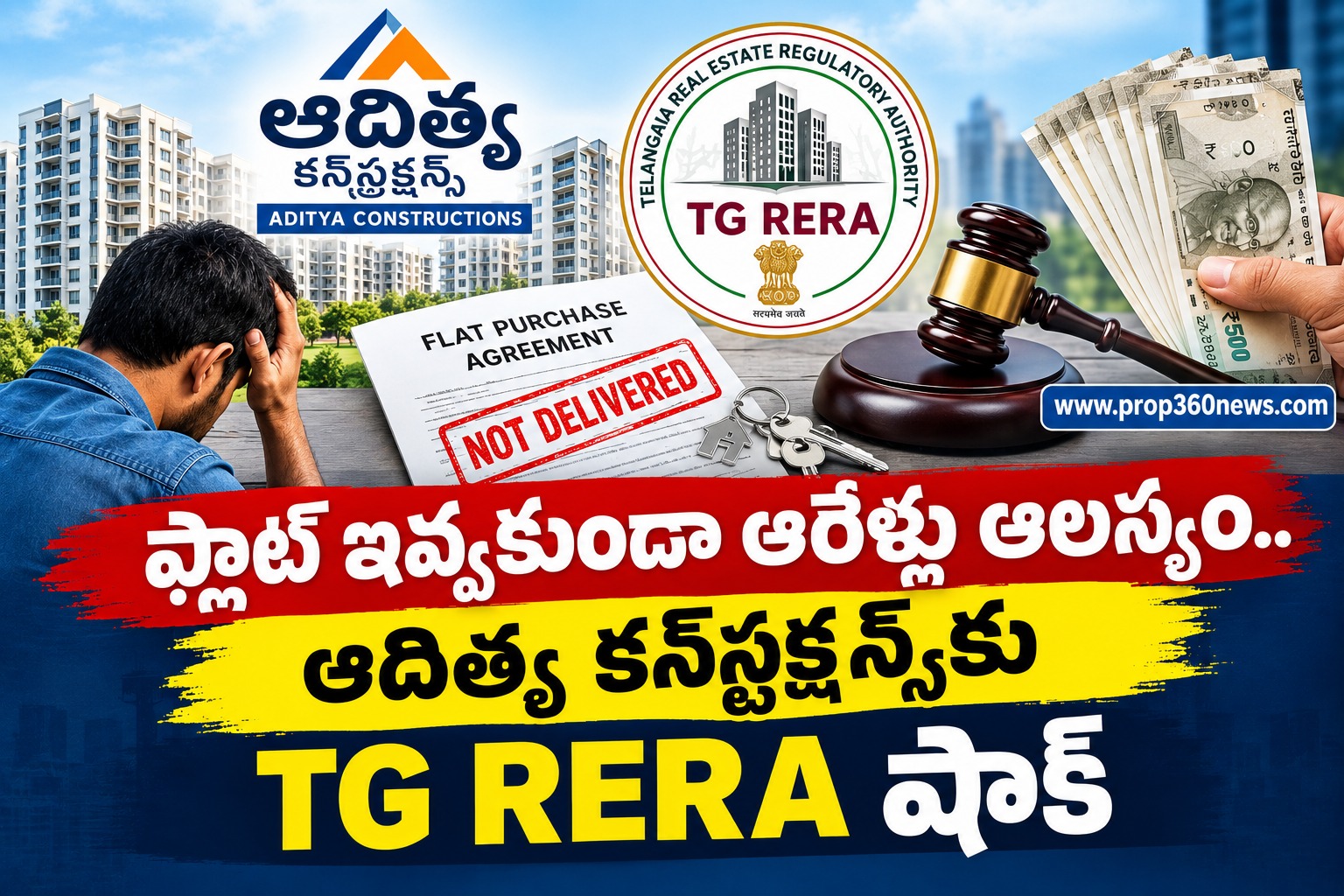 ఫ్లాట్ ఇవ్వకుండా ఆరేళ్లు ఆలస్యం.. ఆదిత్య కన్స్ట్రక్షన్స్కు TG RERA షాక్